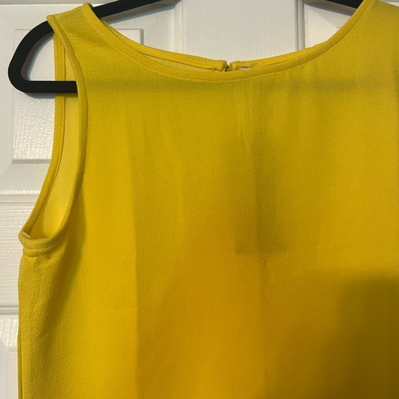 NWT yellow small sheath shirt dress boutique scalloped summer wedding - Picture 5 of 9